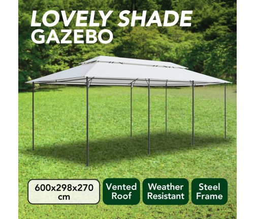 Cenador 600x298x270 cm blanco 180g/m²