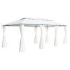 Cenador con cortinas 600x298x270 cm blanco 180g/m²