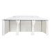 Cenador con cortinas 600x298x270 cm blanco 180g/m²