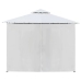 Cenador con cortinas 600x298x270 cm blanco 180g/m²