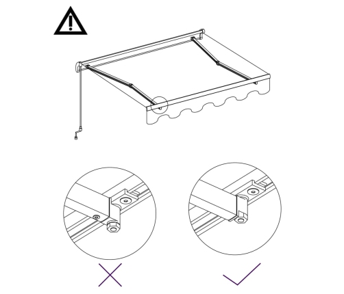 Toldo manual retráctil azul y blanco 300x250 cm