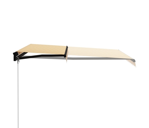 Toldo manual retráctil amarillo y blanco 300x250 cm