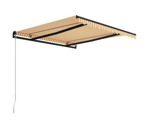 Toldo manual retráctil amarillo y blanco 300x250 cm