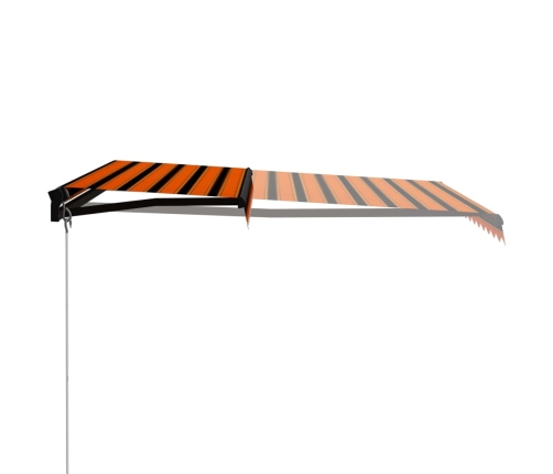 Toldo manual retráctil naranja y marrón 300x250 cm