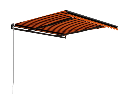 Toldo manual retráctil naranja y marrón 300x250 cm