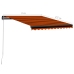 Toldo manual retráctil naranja y marrón 300x250 cm
