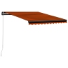 Toldo retráctil manual naranja y marrón 350x250 cm