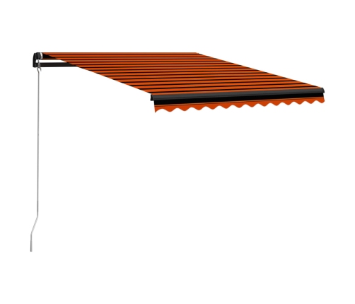 Toldo retráctil manual naranja y marrón 350x250 cm