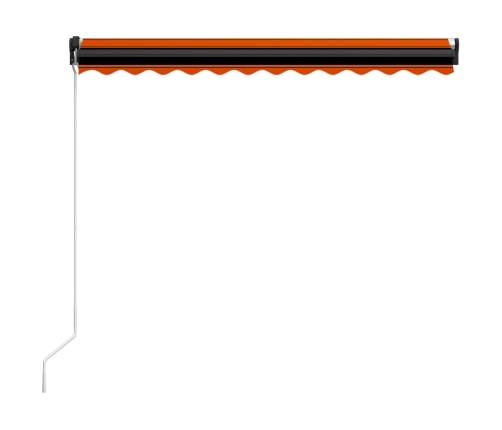 Toldo retráctil manual naranja y marrón 350x250 cm