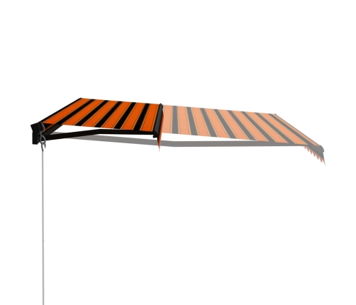 Toldo manual retráctil naranja y marrón 400x300 cm