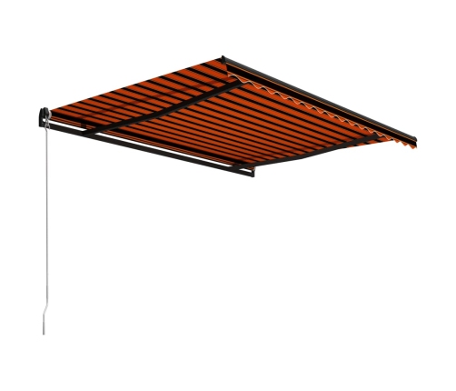 Toldo manual retráctil naranja y marrón 400x300 cm