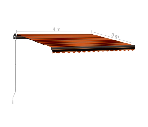 Toldo manual retráctil naranja y marrón 400x300 cm