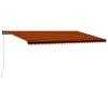 Toldo manual retráctil naranja y marrón 600x300 cm