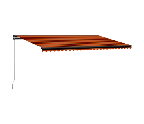 Toldo manual retráctil naranja y marrón 600x300 cm