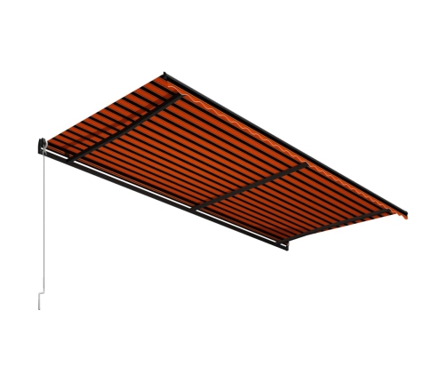 Toldo manual retráctil naranja y marrón 600x300 cm