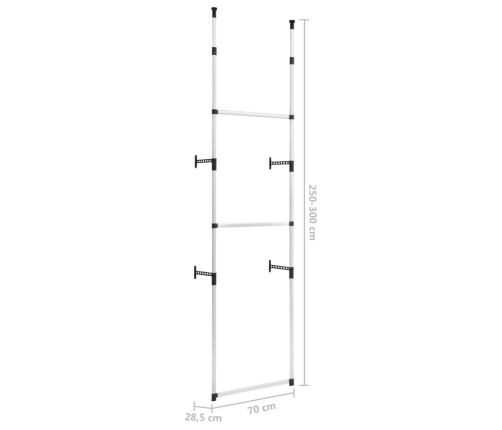 Armario telescópico con barras de aluminio