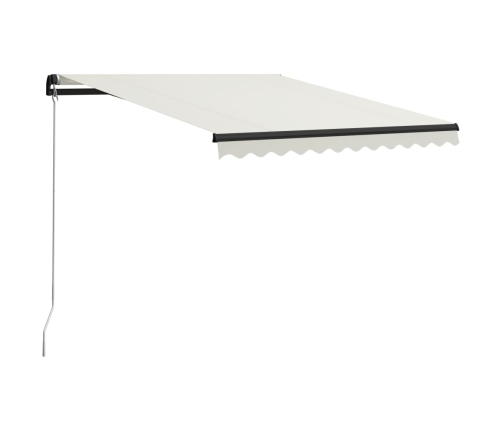 Toldo retráctil manual con LED crema 300x250 cm