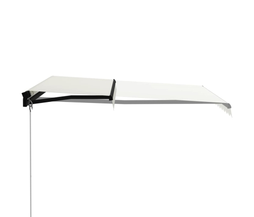 Toldo retráctil manual con LED crema 300x250 cm