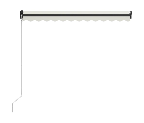 Toldo retráctil manual con LED crema 300x250 cm