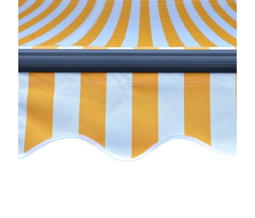 Toldo manual retráctil con LED amarillo y blanco 300x250 cm