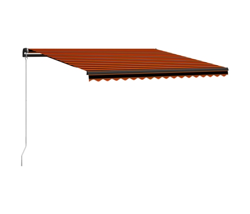 Toldo manual retráctil con LED naranja y marrón 400x300 cm