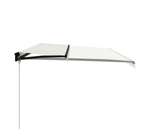 Toldo retráctil manual con luz LED color crema 600x300 cm