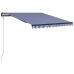 Toldo automático retráctil azul y blanco 300x250 cm