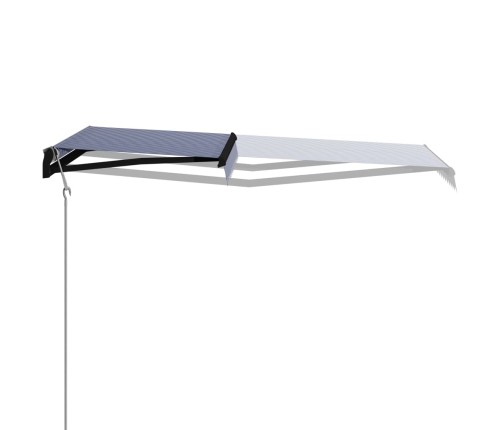 Toldo automático retráctil azul y blanco 300x250 cm