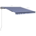 Toldo automático retráctil azul y blanco 300x250 cm