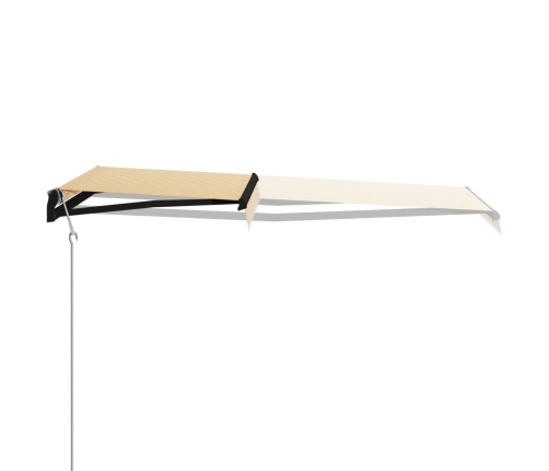 Toldo automático retráctil amarillo y blanco 300x250 cm