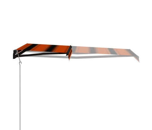 Toldo automático retráctil naranja y marrón 300x250 cm