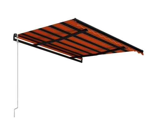 Toldo automático retráctil naranja y marrón 300x250 cm