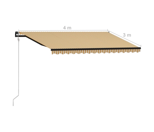 Toldo automático retráctil amarillo y blanco 400x300 cm