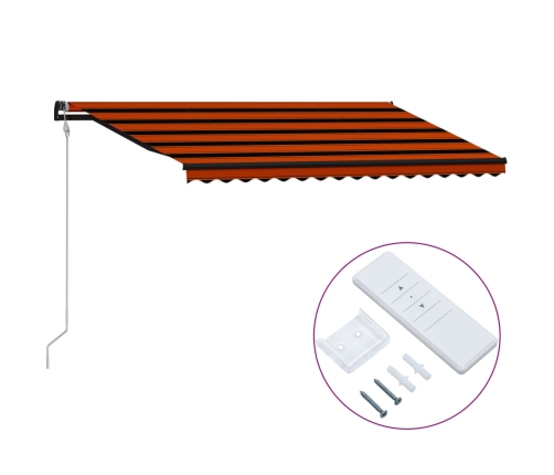 Toldo automático retráctil naranja y marrón 400x300 cm