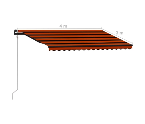 Toldo automático retráctil naranja y marrón 400x300 cm