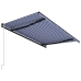 Toldo automático retráctil azul y blanco 450x300 cm