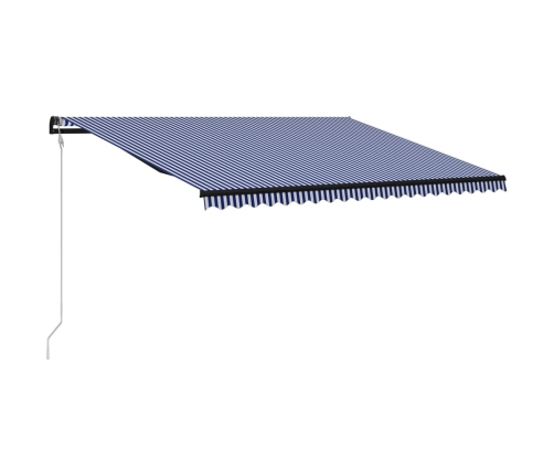 Toldo automático retráctil azul y blanco 500x300 cm