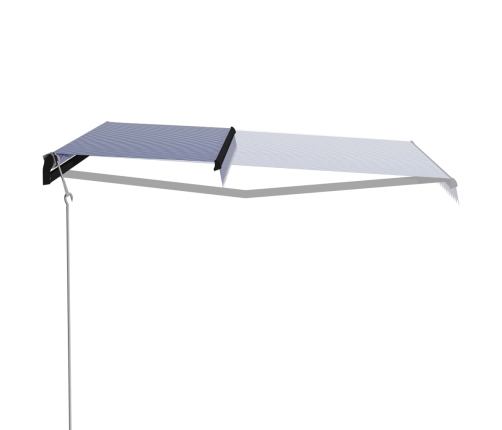 Toldo automático retráctil azul y blanco 500x300 cm