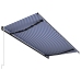 Toldo automático retráctil azul y blanco 500x300 cm