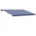 Toldo automático retráctil azul y blanco 500x300 cm