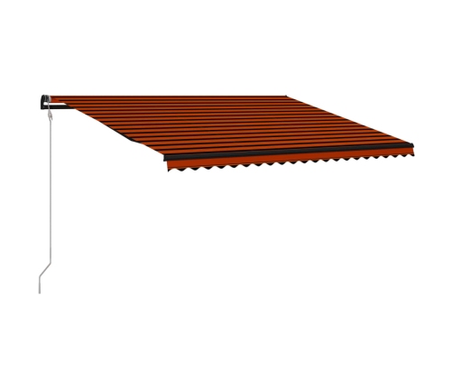 Toldo retráctil automático naranja y marrón 500x300 cm