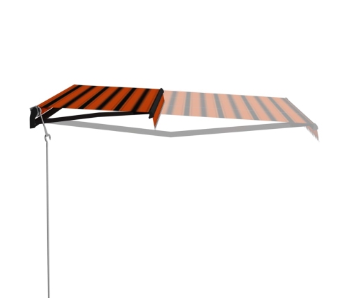 Toldo retráctil automático naranja y marrón 500x300 cm