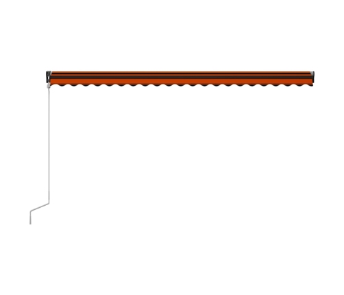 Toldo retráctil automático naranja y marrón 500x300 cm