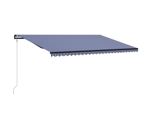 Toldo automático retráctil azul y blanco 600x300 cm