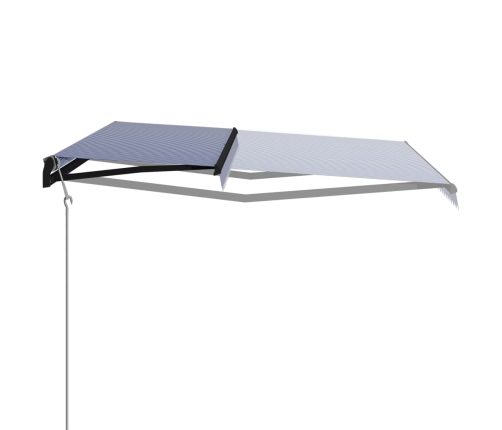 Toldo automático retráctil azul y blanco 600x300 cm