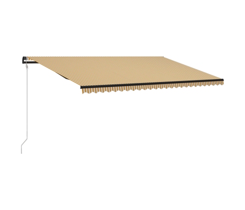 Toldo automático retráctil amarillo y blanco 600x300 cm