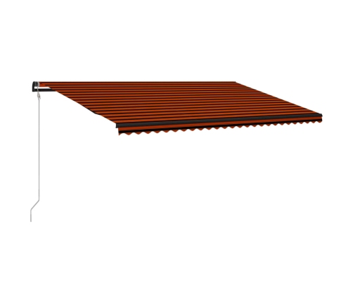 Toldo automático retráctil naranja y marrón 600x300 cm