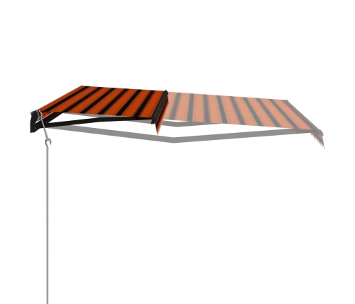 Toldo automático retráctil naranja y marrón 600x300 cm