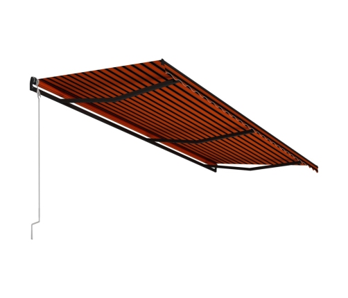 Toldo automático retráctil naranja y marrón 600x300 cm