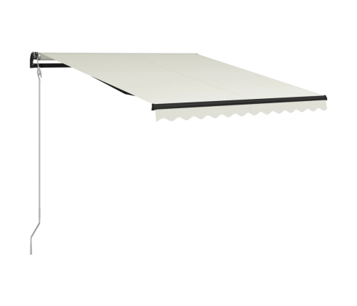 Toldo retráctil sensor de viento y LED color crema 300x250 cm